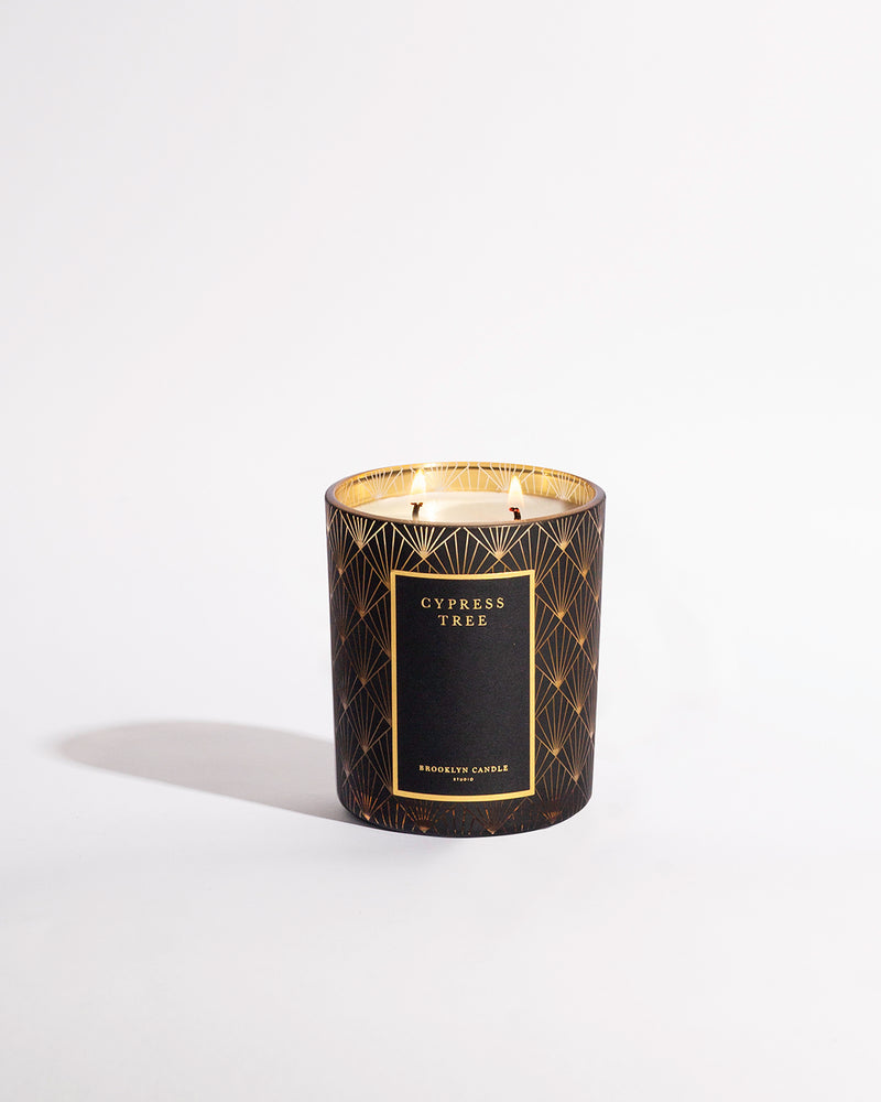 Black Tie Holiday Cypress Tree Candle