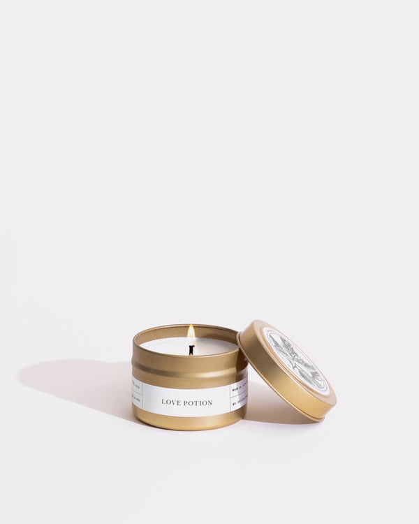 Love Potion Gold Travel Candle Mini Candle Tins Brooklyn Candle Studio